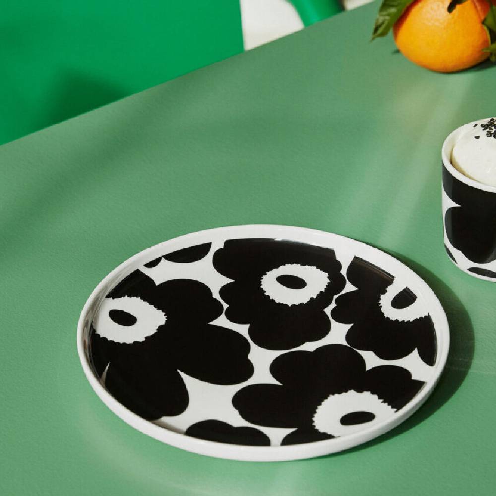 Plato 25 cm - UNIKKO - Blanco/Negro2