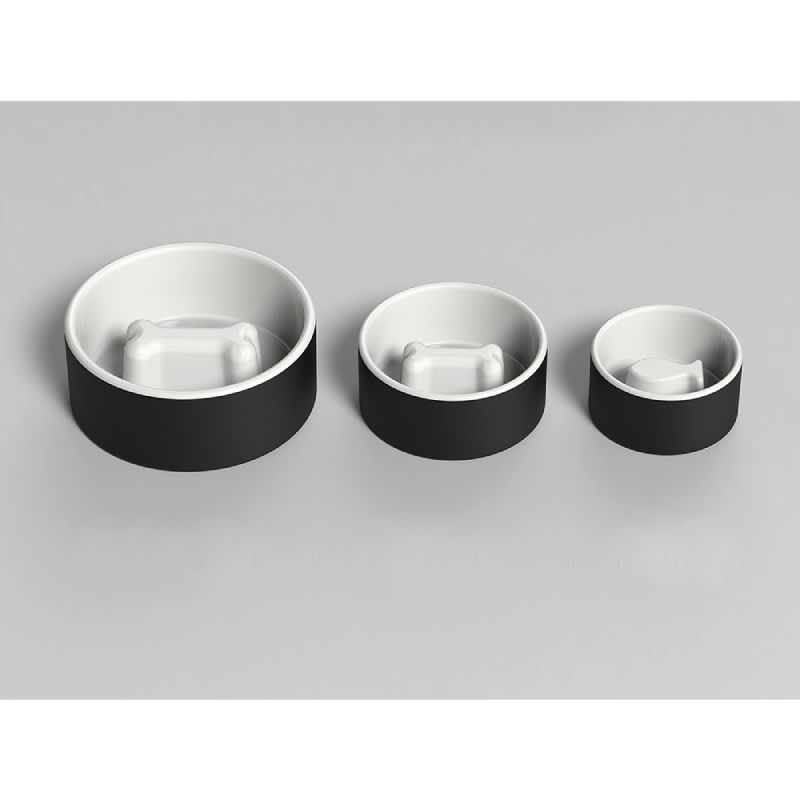 Plato para Comida de Mascotas - Mediano Negro2