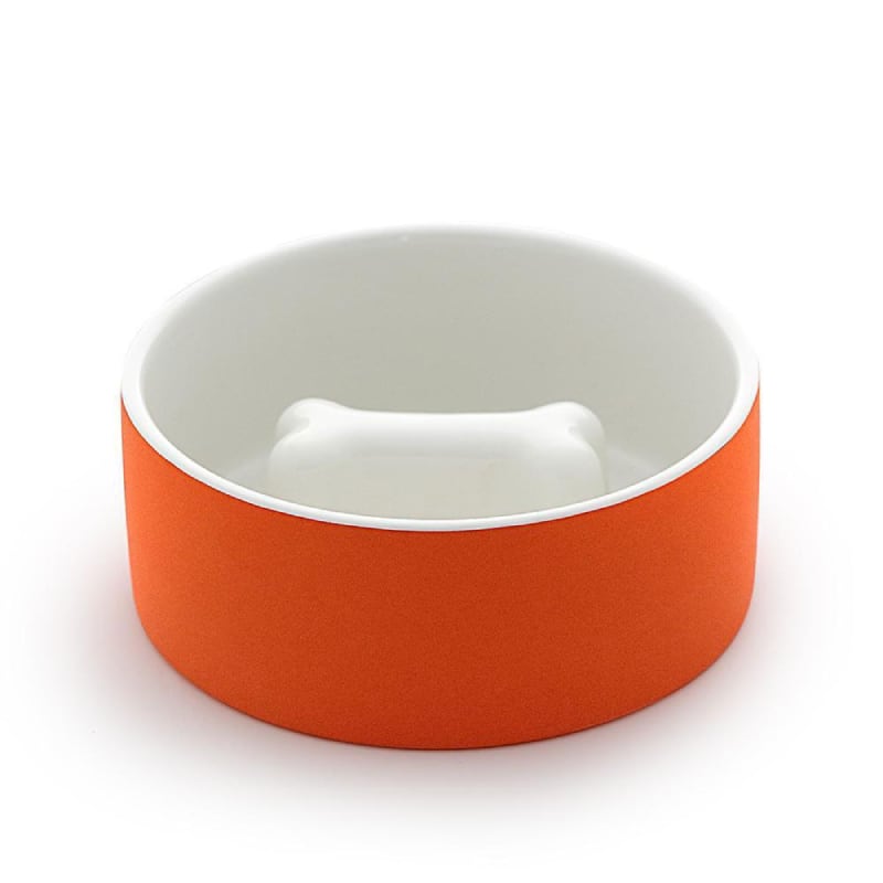 Plato para Comida de Mascotas - Grande Naranja1