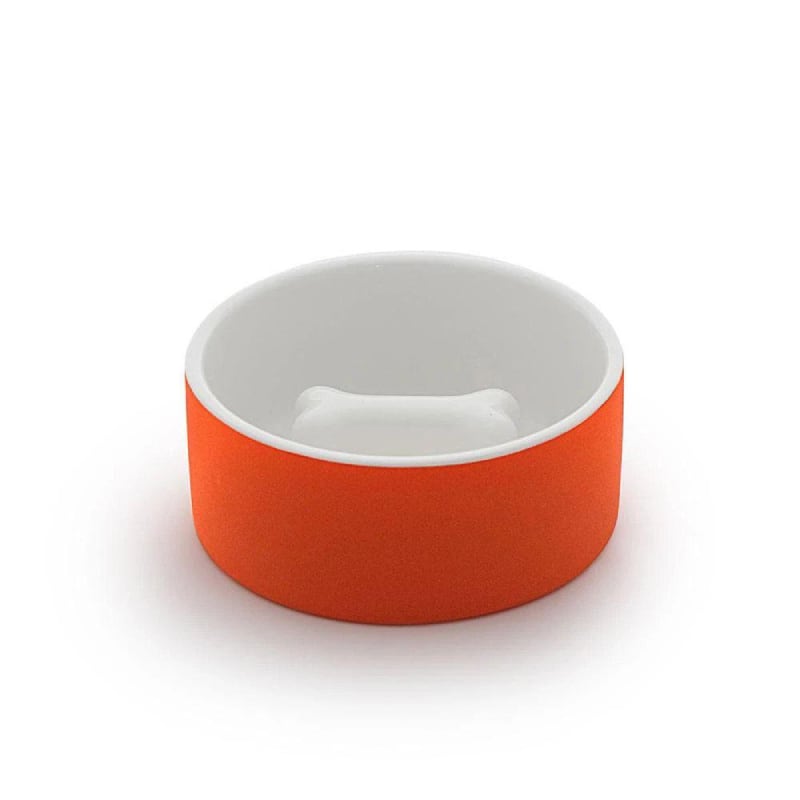 Plato para Comida de Mascotas - Mediano Naranja2
