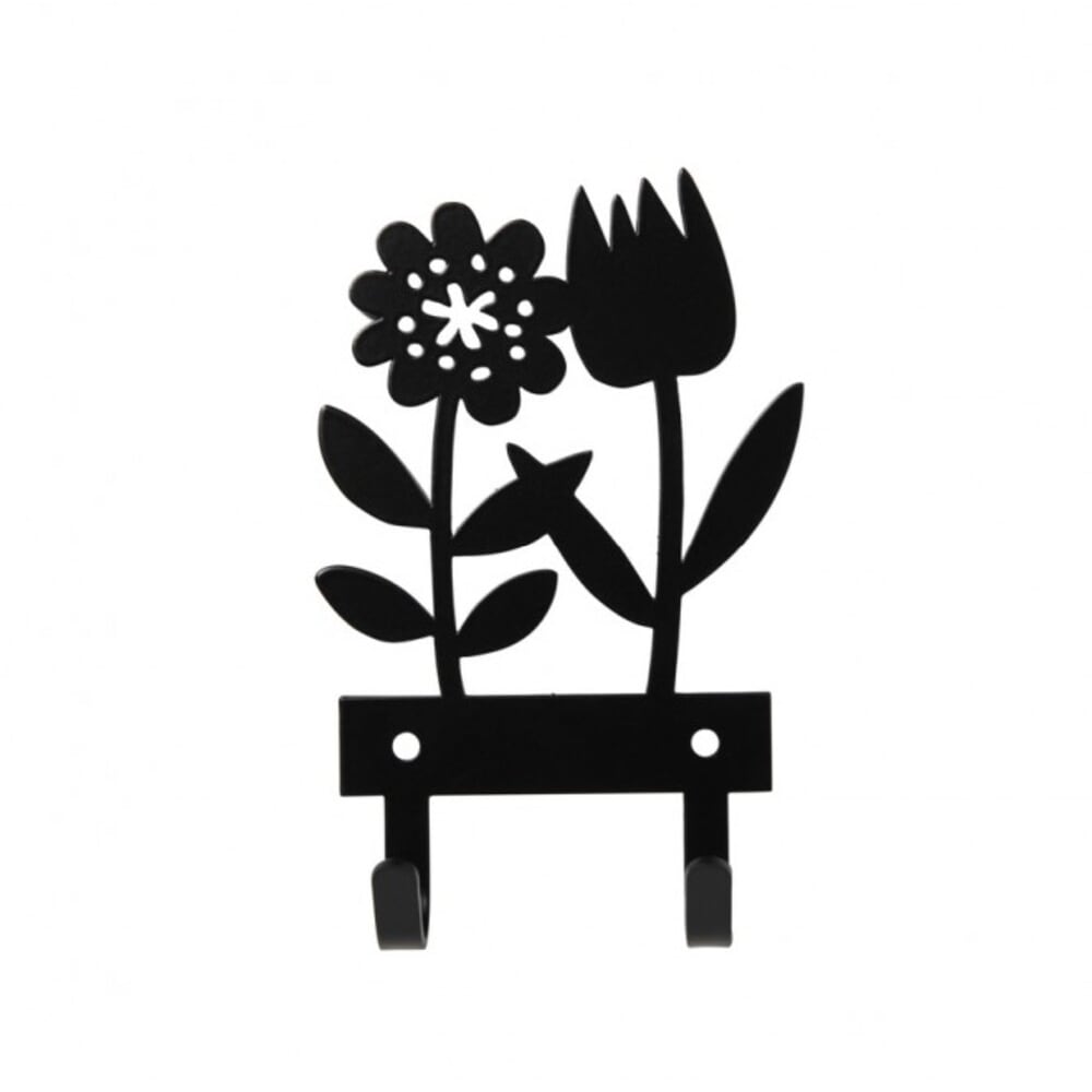 Colgador - Flor de primavera - Negro1