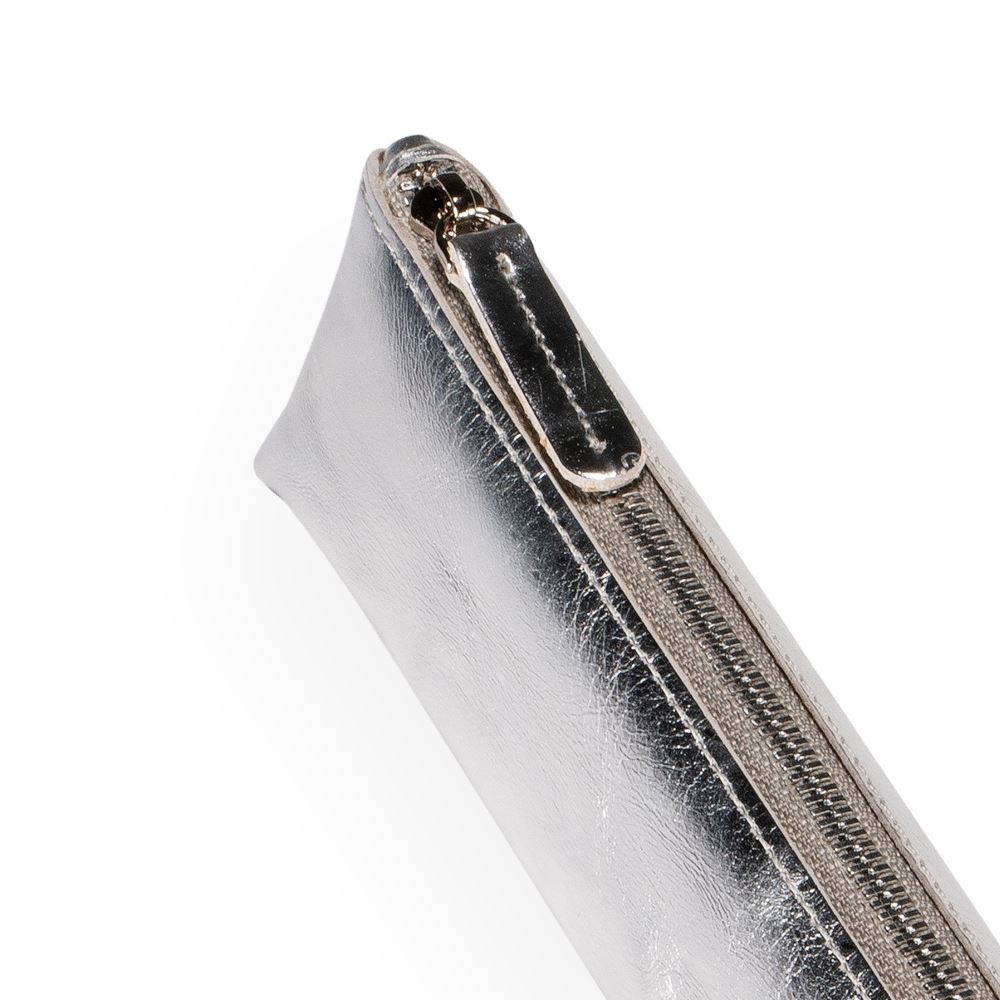 Estuche para lapices de cuero - Plateado1