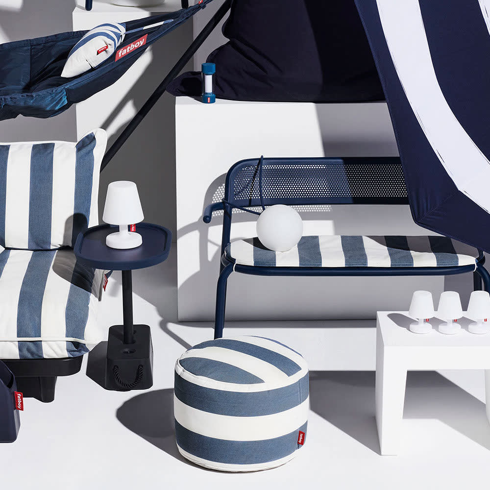 Pouf Point Outdoor - Stripe Ocean Blue5