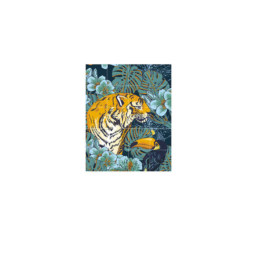 Mural IXXI - Tiger jungle & Toucan family - Doble Cara - Pequeño1