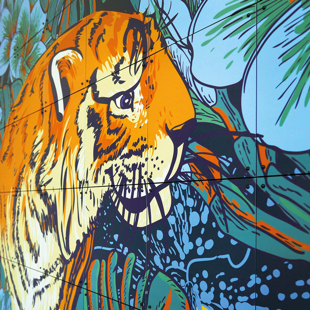 Mural IXXI - Tiger jungle & Toucan family - Doble Cara - Grande2