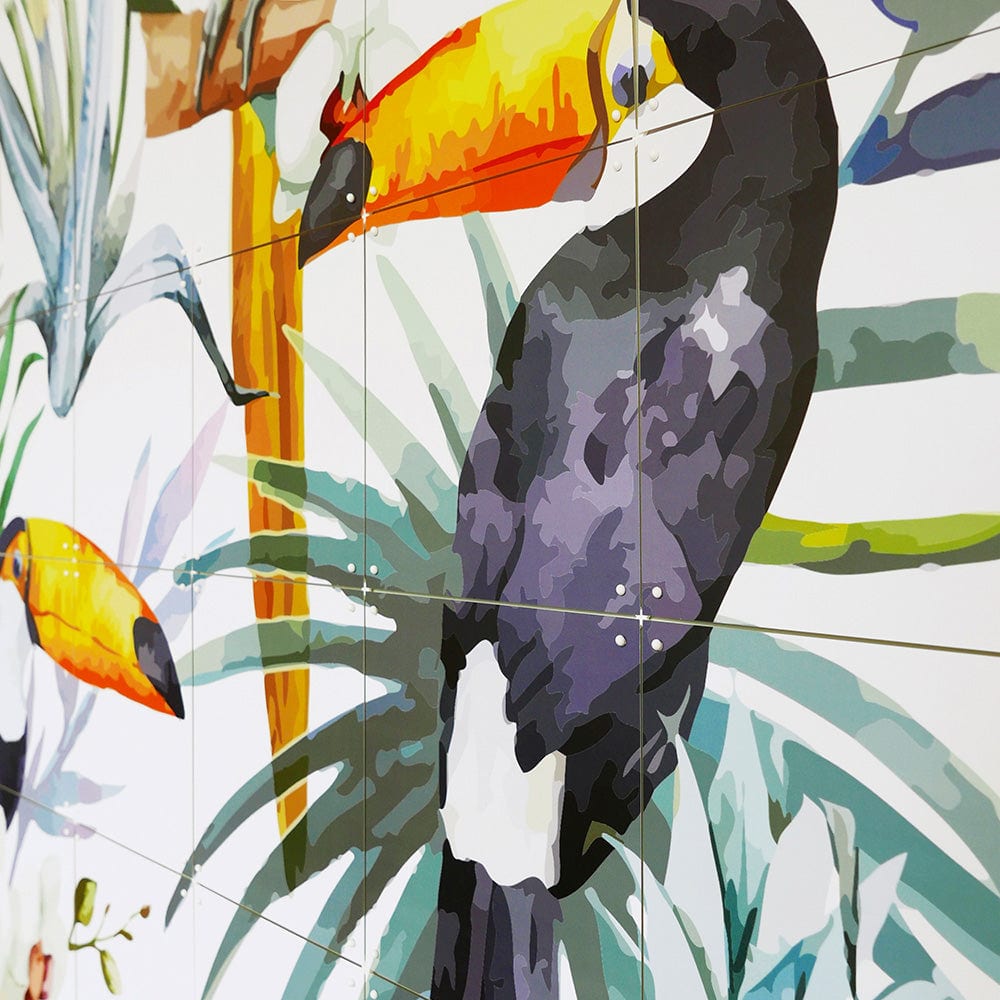 Mural IXXI - Tiger jungle & Toucan family - Doble Cara - Grande3
