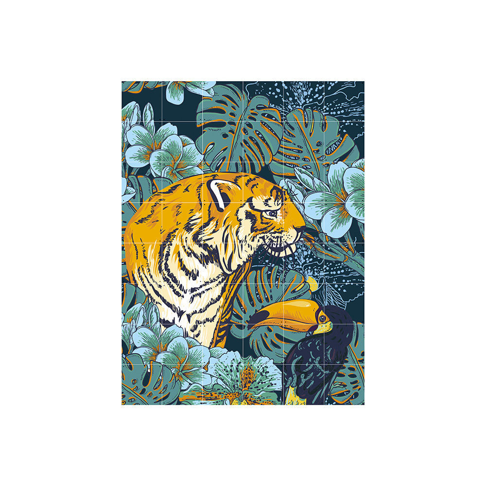 Mural IXXI - Tiger jungle & Toucan family - Doble Cara - Grande1