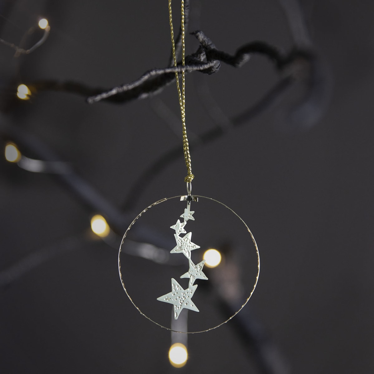 Adorno de Navidad Redondo -Estrellas de noche2