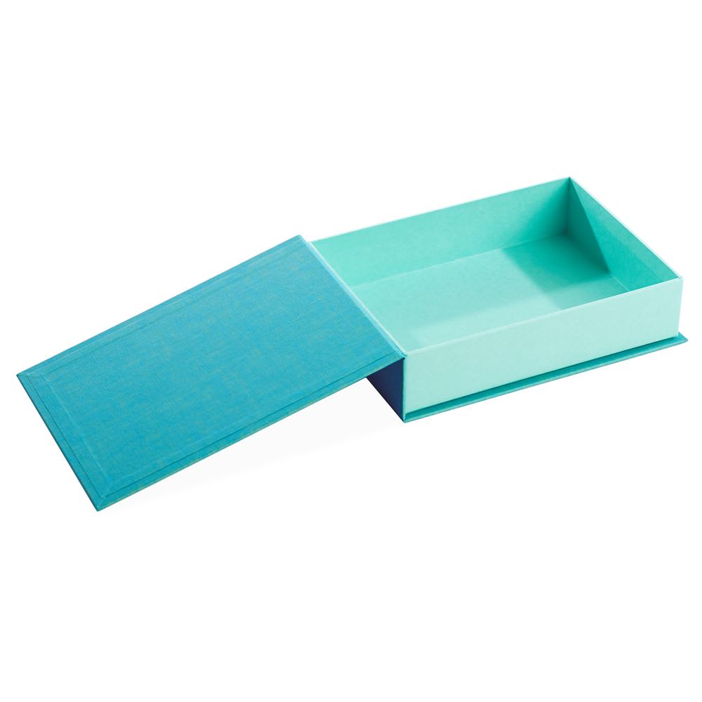Caja Tela/Papel - A5 - Turquesa2