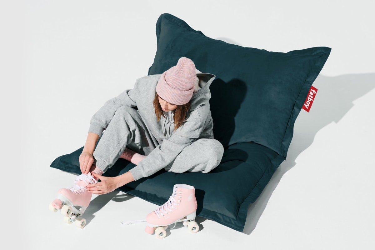 Pouf Fatboy Original Slim Velvet - Recycled Petrol2