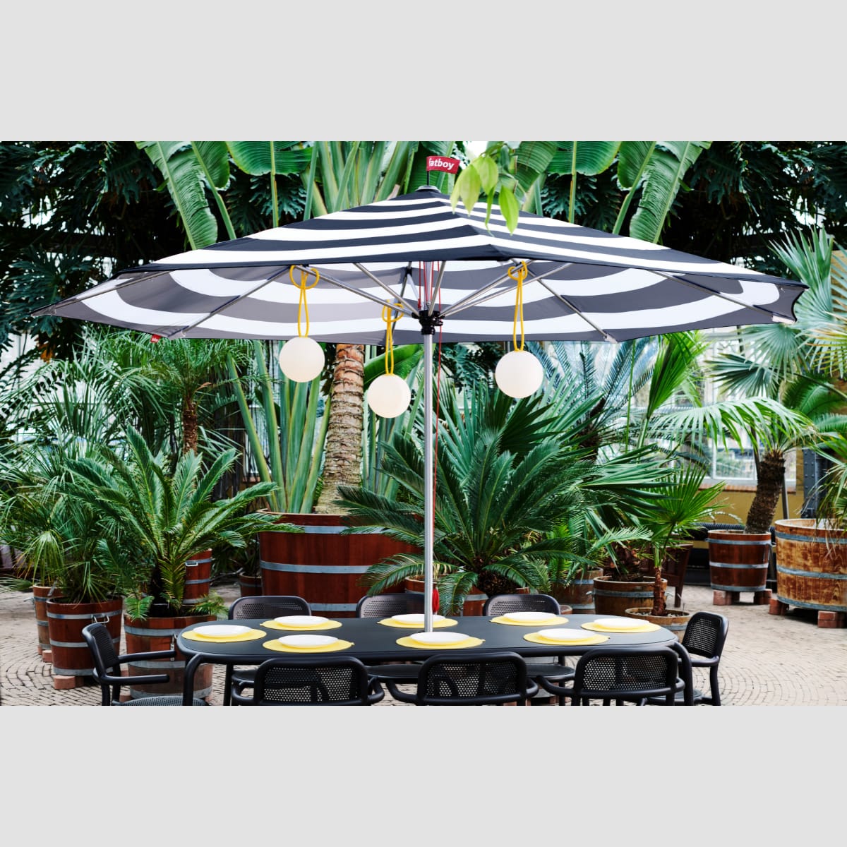 Sombrilla - Quitasol Fatboy Stripesol Anthracite + Base Black3