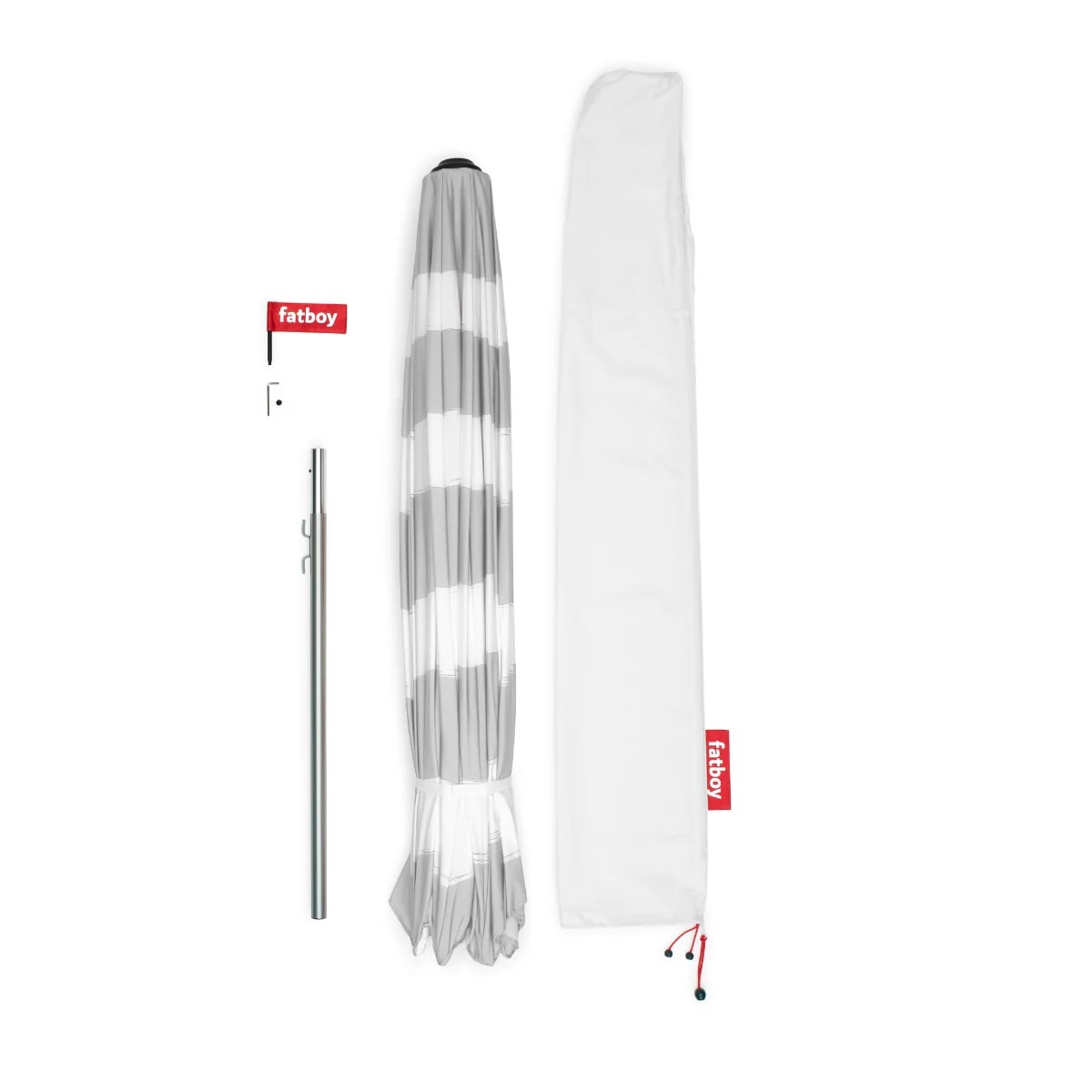 Sombrilla - Quitasol Fatboy Stripesol Light Grey + Base Black2