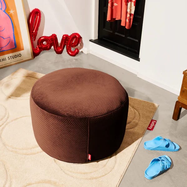 FATBOY Pouf Recycled Point Large Royal Velvet Tobacco - Marrón5