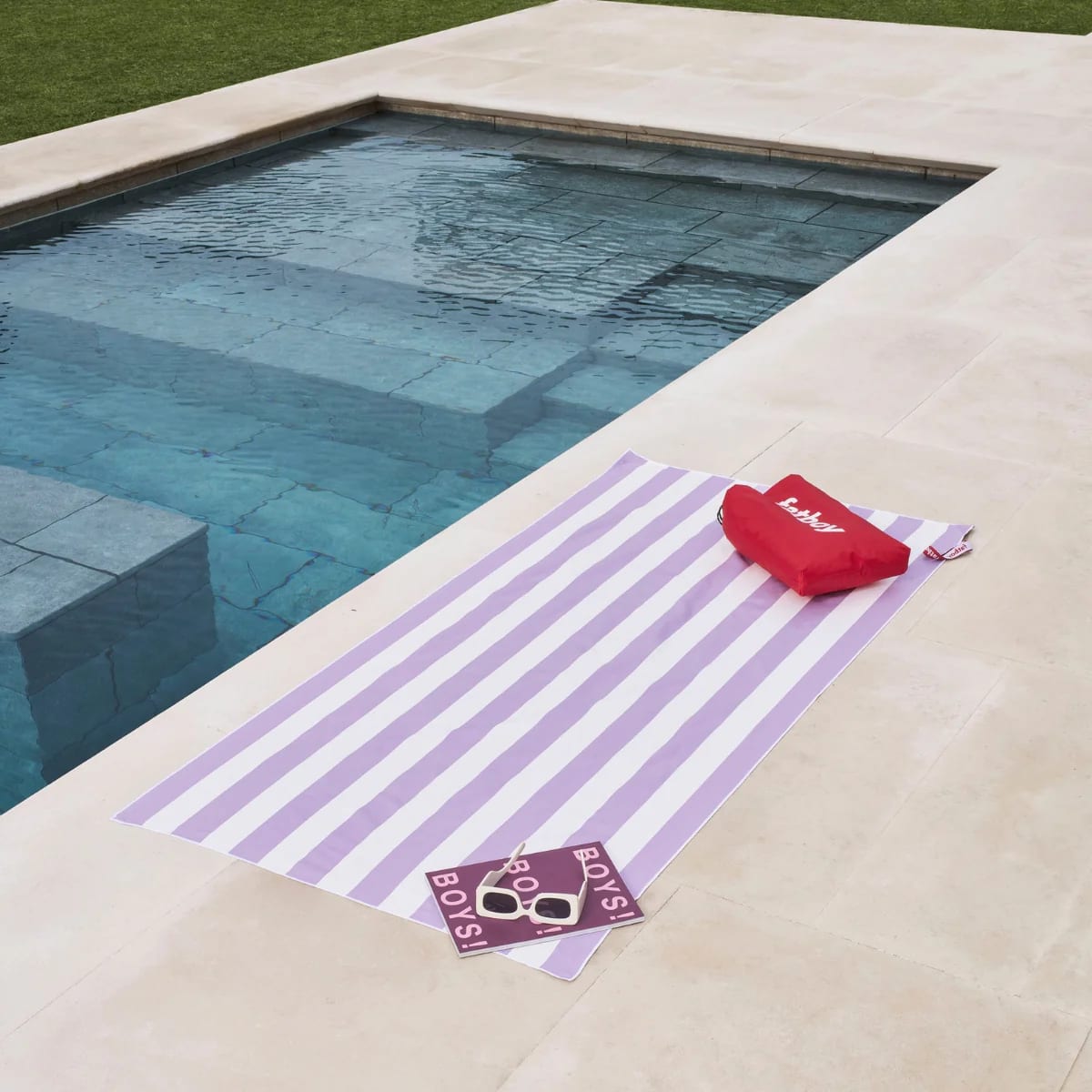 Set Fatboy de Toalla de Playa y Cojin - Beach Baggy - Wave Blue - Azul3