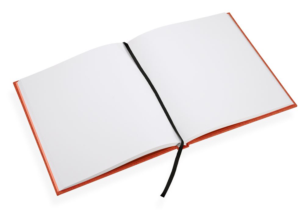 CUADERNO DE TAPA DURA - 17x20 cm - Sin Linea - Naranja2