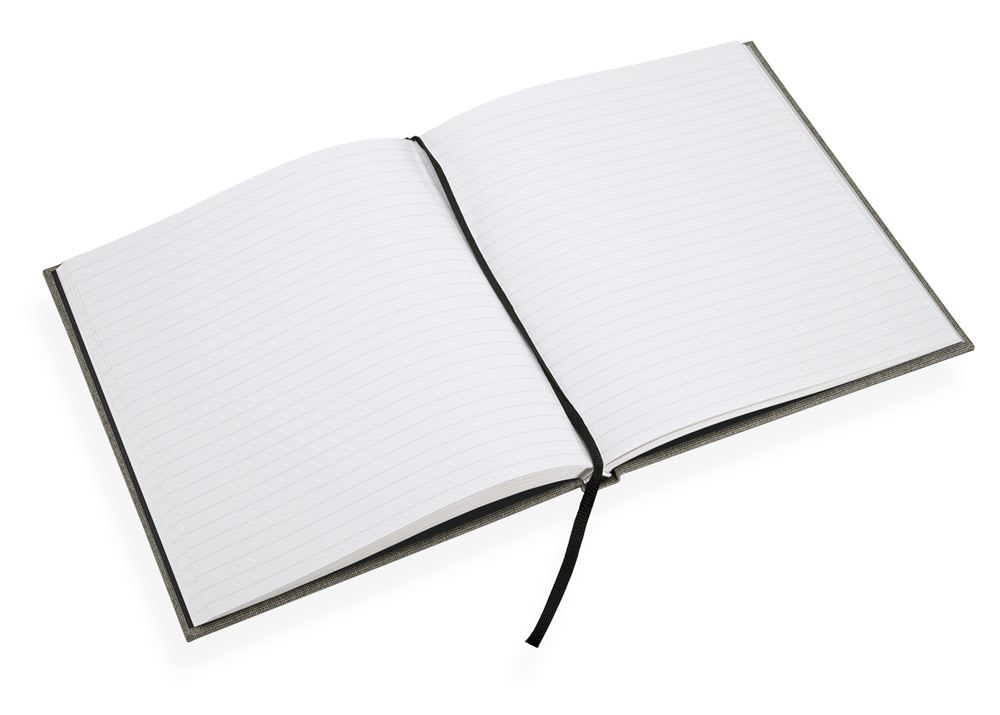 CUADERNO DE TAPA DURA - 17x20 cm - Con Linea - Gris Oscuro2