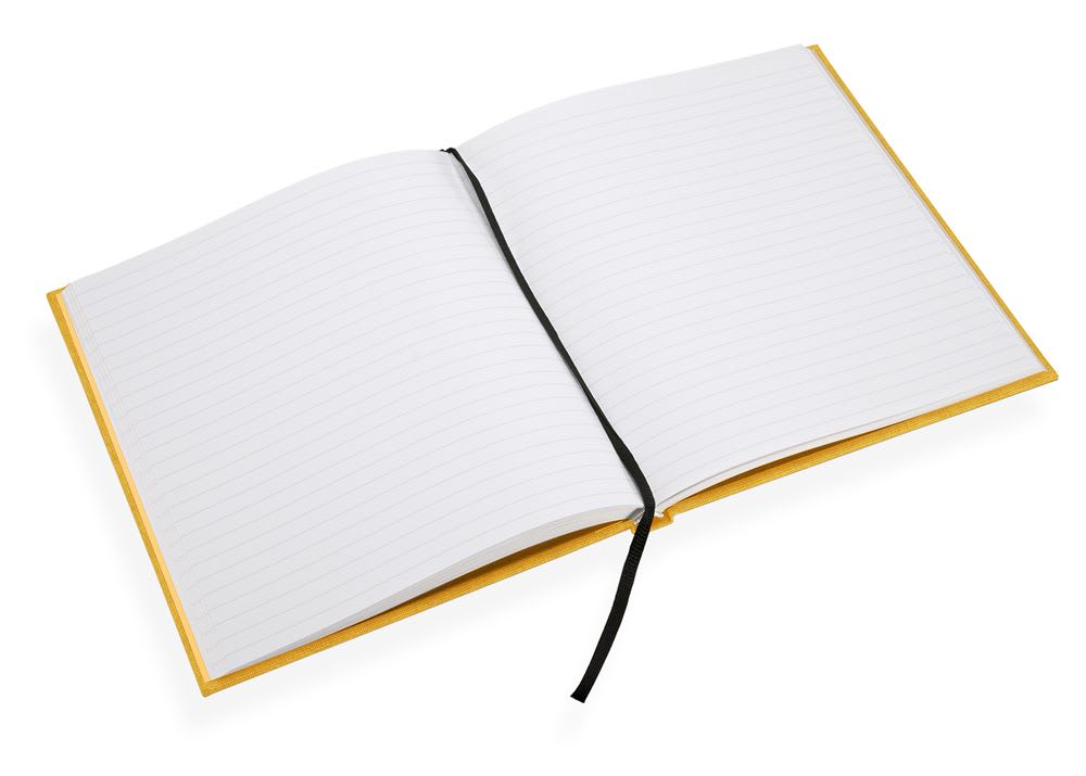 CUADERNO DE TAPA DURA - 17x20 cm - Con Linea - Amarillo2