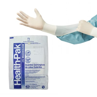 Guantes Quirúrgicos estéril de latex Health-Pak1