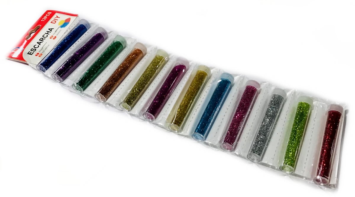 Set 12 Brillantini Glitter Decorazione Porporina Lavoretti Argento 20g