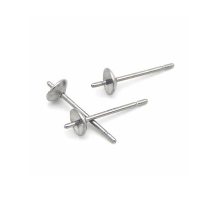 Casquillas Aro Plata Copa 4mm (Par)