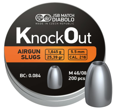 JSB KNOCKOUT SLUGS .216/ 5.5mm1