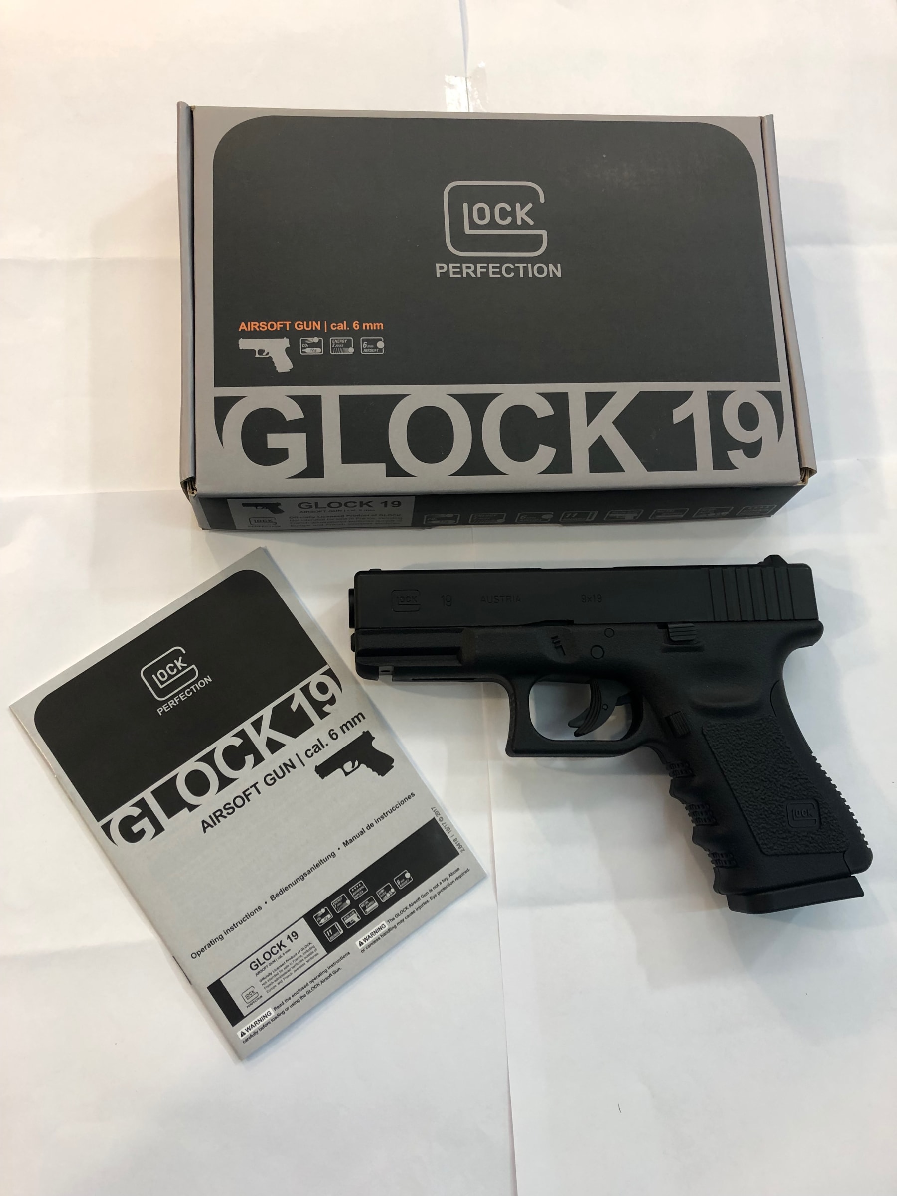 PISTOLA GLOCK 19 AIRSOFT 6MM R&B Pesca y Caza Center