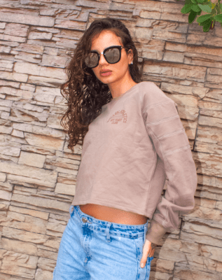 UFC FIGHT CLUB CREW CROP COCOA