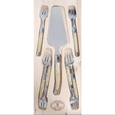 LAGUIOLE JEAN DUBOST, SET DE TORTA CON TENEDORES MARMOL