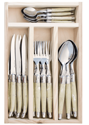 LAGUIOLE MARMOL JEAN DUBOST. CUCHILLERÍA 24 PIEZAS PARA 6 PERSONAS