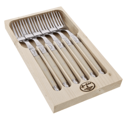 LAGUIOLE JEAN DUBOST TENEDOR IVORY, SET DE 6
