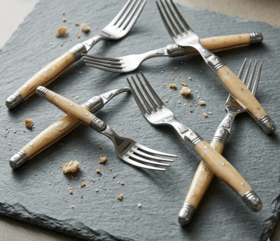 LAGUIOLE MARMOL SET DE 6 TENEDORES DE POSTRE JEAN DUBOST