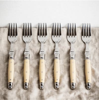LAGUIOLE IVORY SET DE 6 TENEDORES DE POSTRE
