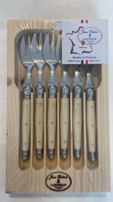 LAGUIOLE IVORY SET DE 6 TENEDORES DE TORTA