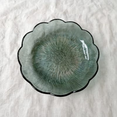 PLATO SALAD FLOR VIDRIO VERDE