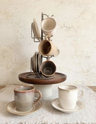 TAZA DE CAFE JUEGO ARTESANO GRES X6