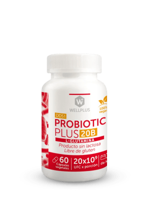 Probiotic Plus 20B WellPlus, para la digestión · 60 cápsulas