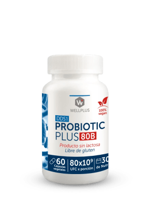 Probiotic Plus 80B WellPlus, para la digestión y las defensas · 60 cápsulas