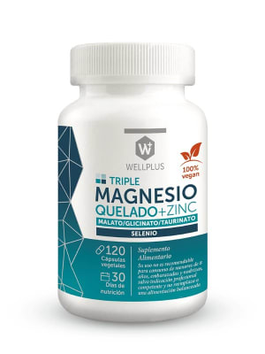 Triple magnesio quelado WellPlus · 120 cápsulas