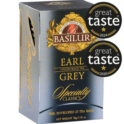 Té negro Ceylon Earl Grey Basilur · 25 bolsitas