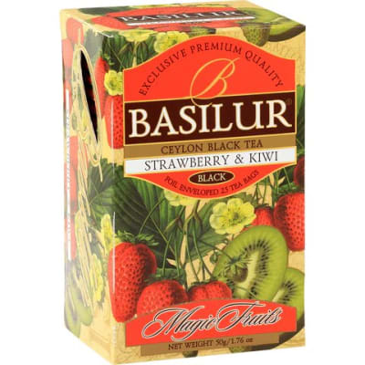 Té negro con frutillas y kiwi Basilur · 25 bolsitas