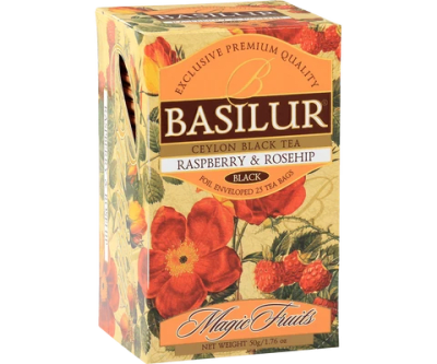 Té negro Ceylon frambuesa y rosa mosqueta Basilur · bolsitas