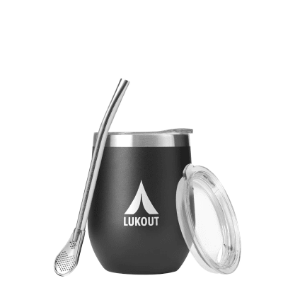 Vaso matero con tapa y bombilla Lukout · 350 ml