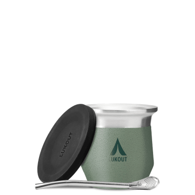 Vaso matero con tapa de silicona y bombilla Lukout · 170 ml
