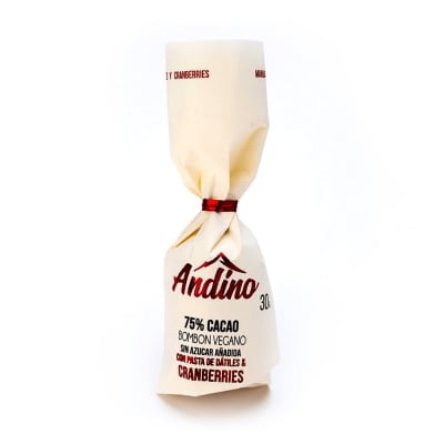 Chocoteja 75% cacao cranberries y dátiles Andino, sin azúcar · 30 g