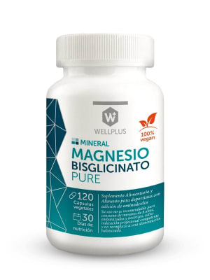 Magnesio bisglicinato WellPlus · 120 cápsulas