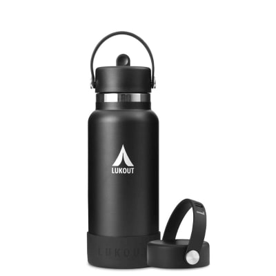 Botella Expedition negra 2 tapas Lukout · 1 L