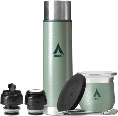 Kit termo Bala 750 ml con mate 170 ml y bombilla Lukout