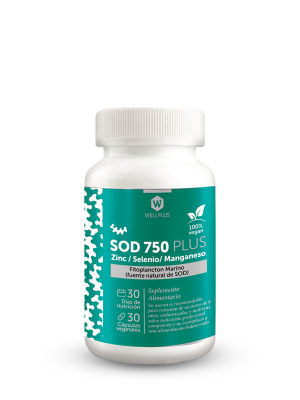 SOD 750 Plus WellPlus, para la protección antioxidante · 30 cápsulas