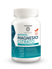 Magnesio citrato y L-glutamina WellPlus · 120 cápsulas