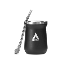 Vaso matero con bombilla negro Lukout · 236 ml